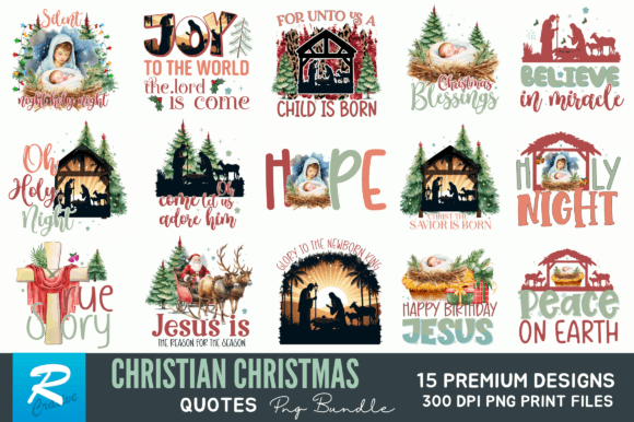 Christian Christmas Sublimation Bundle: Graphics for Crafts & Content