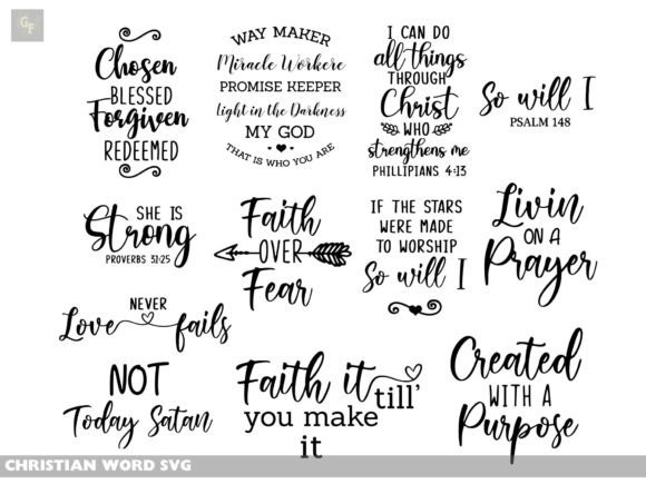 Christian Word SVG Collection for Graphics & Crafts