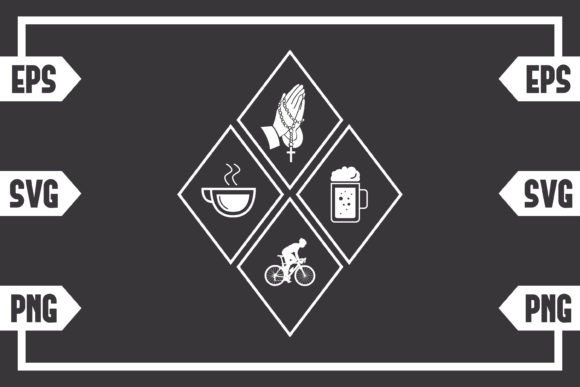 Coffee Jesus Beer and Guy Cycling: Graphics for Crafts