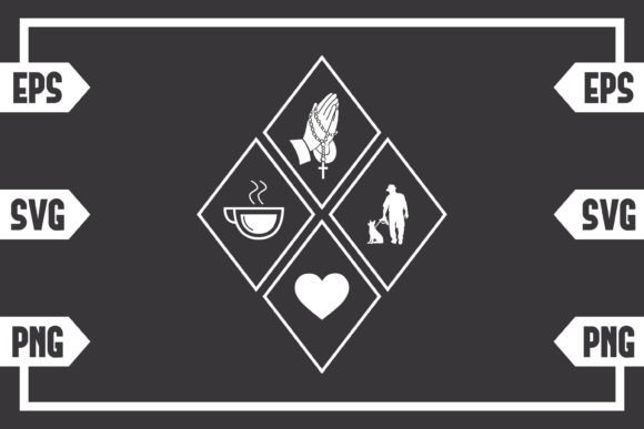 Coffee Jesus Heart and Guy with Dog Graphics for Crafts & Branding