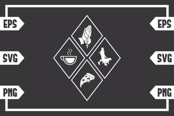 Coffee Jesus Pizza and Female with Dog Graphics Crafts