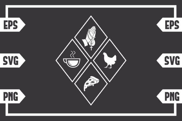 Coffee Jesus Pizza and Hen Graphics for Crafts