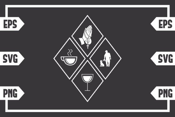 Coffee Jesus Wine and Guy with Dog: Crafts Graphics for Branding