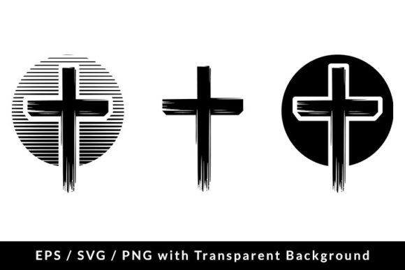 Graphic Christian Cross Set for Illustrations