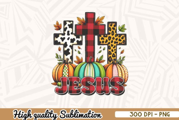 Jesus Crosses Fall Pumpkin Vintage Graphics & Crafts