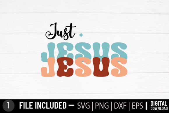 Just Jesus - Jesus Christian Retro Graphics for Crafts & Publishing